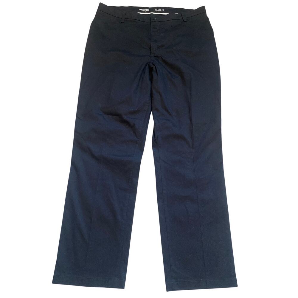 Wrangler Relaxed Fit Black Chino Pants 40x34 Workwear Straight Leg